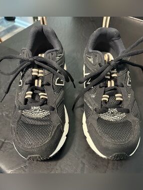 New Balance Black and Cream Athletic Sneakers